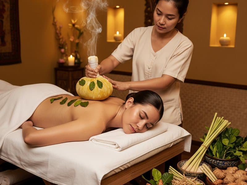 Massage aux Compresses d'Herbes 90min - CHF 170